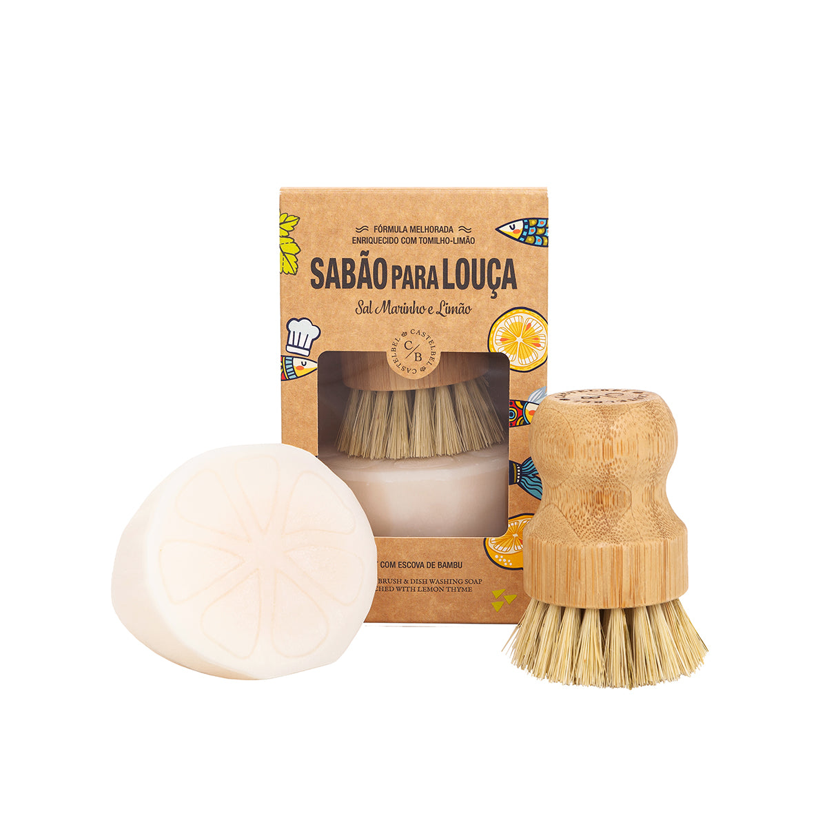 Castelbel - Sardine Dishwashing soap w/ Bamboo Brush Gift Set