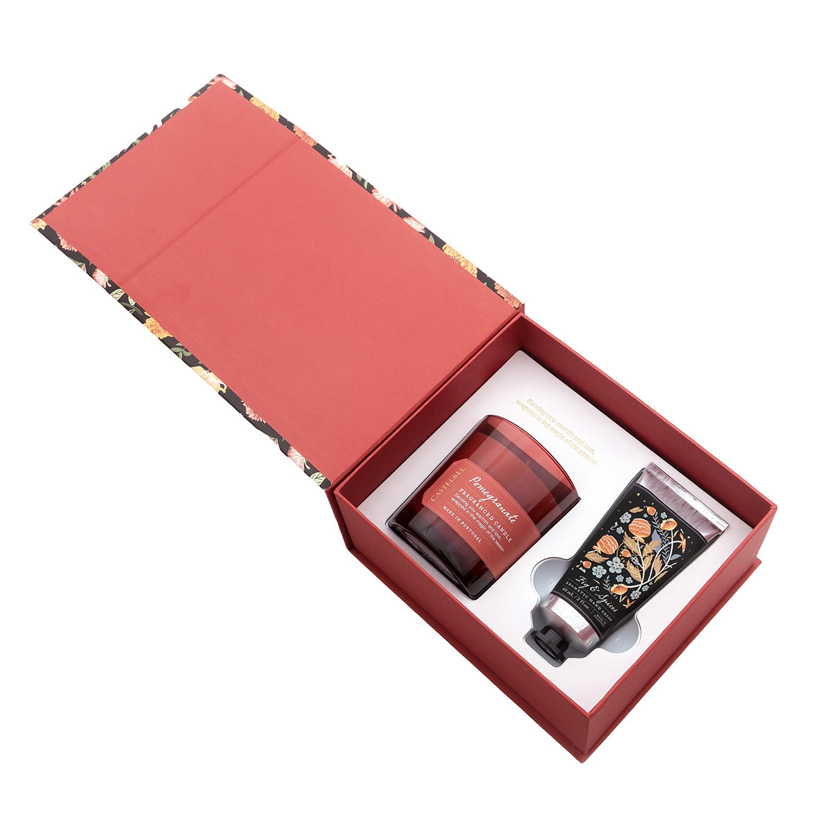 CASTELBEL - Duftkerze (Granatapfel) + Handcreme (Feige und Gewürze) - Geschenkset